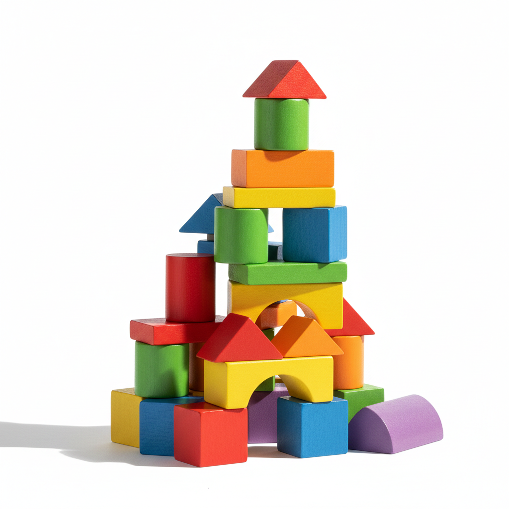 Rainbow Building Blocks Set for children
