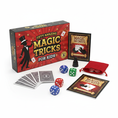 Fifty Amazing Magic Tricks kit with cards and props
